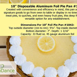10″ (Rim to RIm 9-5/8″) Disposable Aluminum Pie Pans #1042- Pack of 12