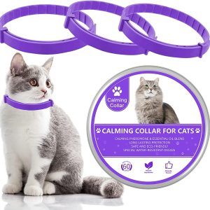 Wustentre Cat Calming Collars 3 Pack, Pheromone Calming Collar for Cats, Natural, Adjustable, Waterproof Relieve Cat Anxiety Collar, Kitten Pheromone Collars for 60 Days Safe Use