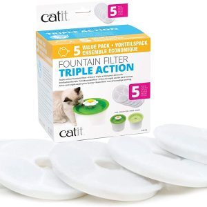 Catit Pack de 5 Filtres à Triple Action pour abreuvoir pour chat
