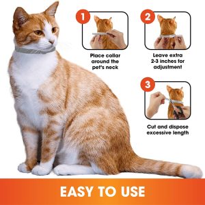 Calming Cat Collar 25 Inches – Adjustable Cat Anxiety Relief Collar 100% Natural – Waterproof Cat Calming Collar