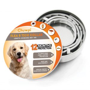 CHUWPI 25 inches in length, Flea and Tick Collar for Dogs, Natural Extracted Ingredients, 12 Month Long Lasting Protection, Water Resistant Flea Collar for All Breeds and Sizes